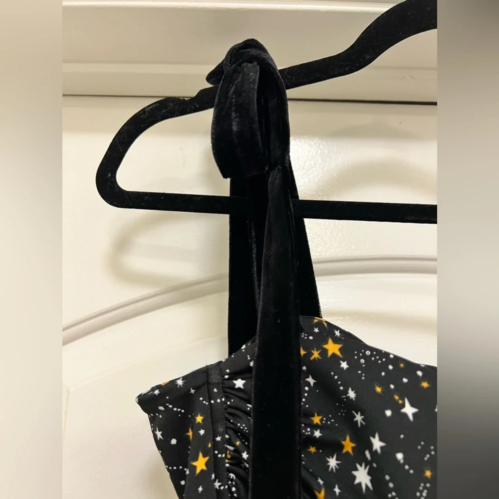 NWT BCBG Generation Fitted Star Celestial Bodysuit with Velvet Straps - Picture 7 of 11